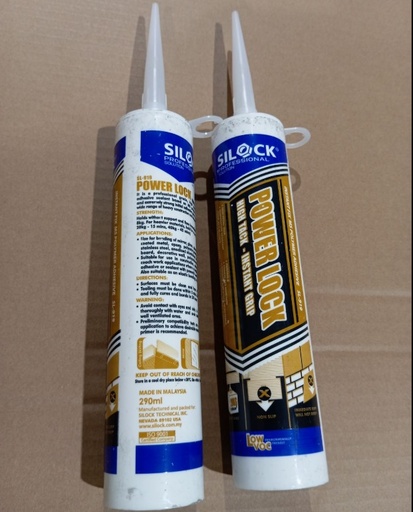 [48650] Silock - Silicone Sealant, Power Lock, SL-919, White (High Tack - Instant Grip) 290ML
