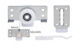 [49316] Sliding Door Fittings WD010 Iron & Plastic, Black/Silver