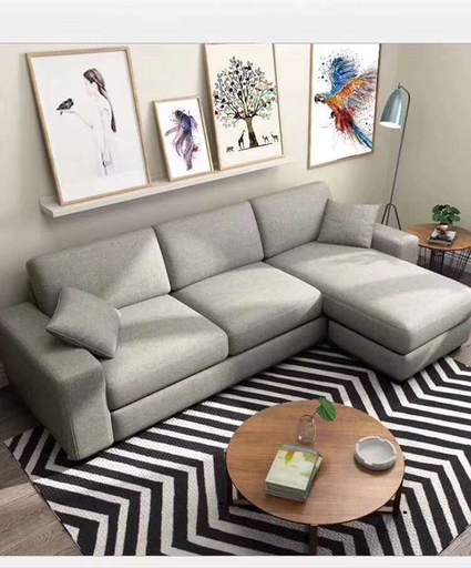 [49523] Sofa - Reversible Corner Sofa Grey 210 X 190 X 75CM