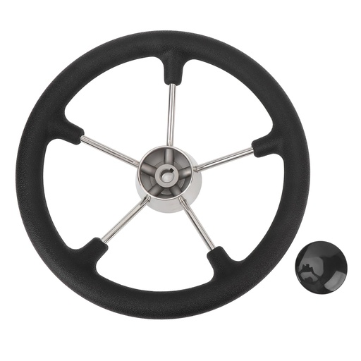[50254] Steering Wheel With Black Foam Grip 16", 5 Spoke, SS316