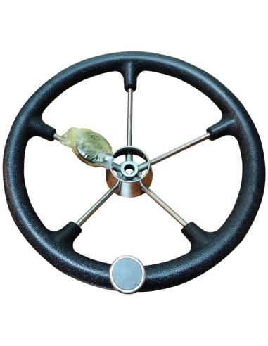 [50255] Steering Wheel With Black Foam Grip 14", 5 Spoke, SS316