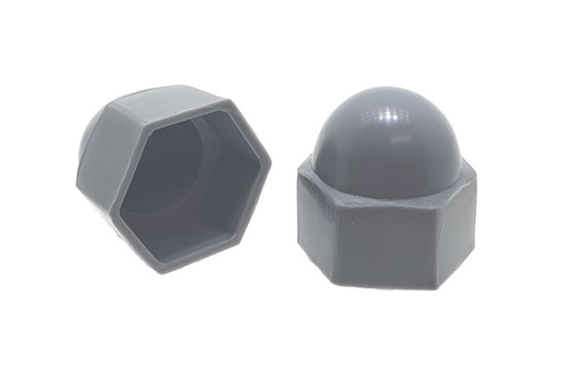 [50462] Plastic Dome Nut Protective Bushing Covers, Grey 8MM