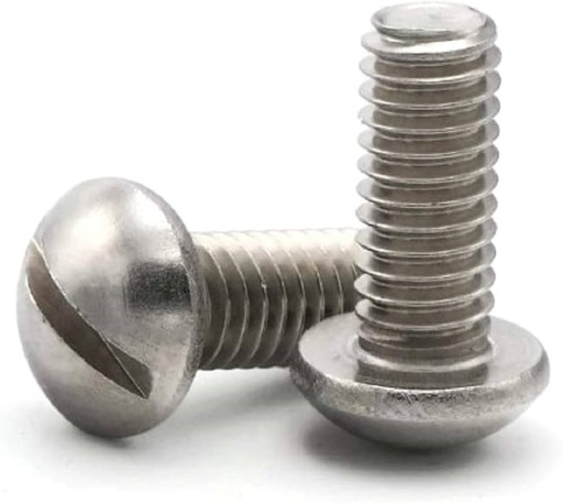 [25635] Screw - Machine, Slotted Round Head, SS304, M6 x 25MM