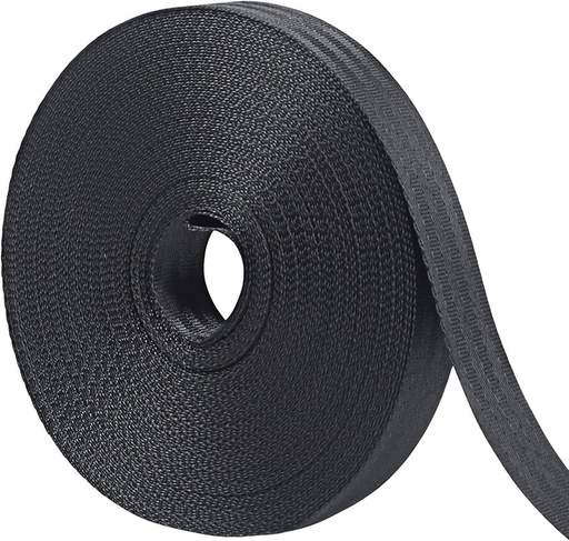 [25699] Polypropylene Webbing Strap Black 25MM