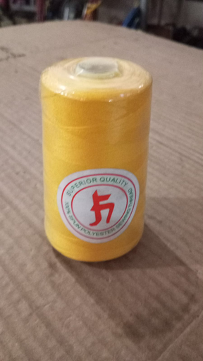 [25708] Sewing Thread - 100% Spun Polyster, Yellow Color, 2500 Yard