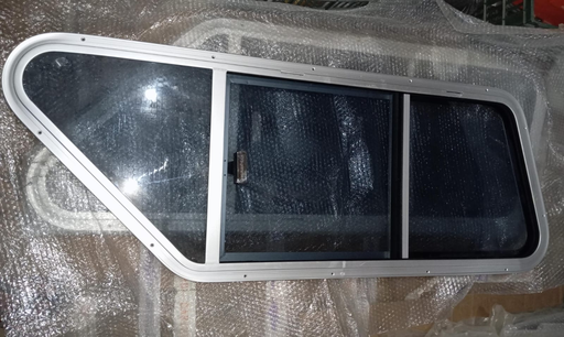 [25748] Marine, Aluminium Sliding Window Black Glass, Left Side 1350MM x 510MM