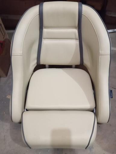[25778] Boat Captain Bucket Seat, 20" x 19" x 18" (White With Black Line)