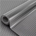 [16066] PVC Flooring Mat - Diamond Plate, Grey, 1.5*20Mtr 