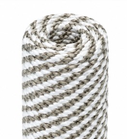 [51248] Ropenet - PP Solid Braided Rope 8MM X 100M, White/Grey