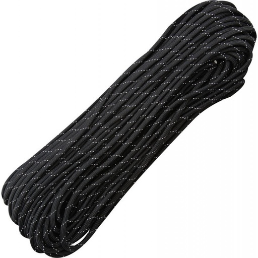[51249] Ropenet - PP Multi 16-strand Braided Rope 3MM X 30M, Black/Reflective Line