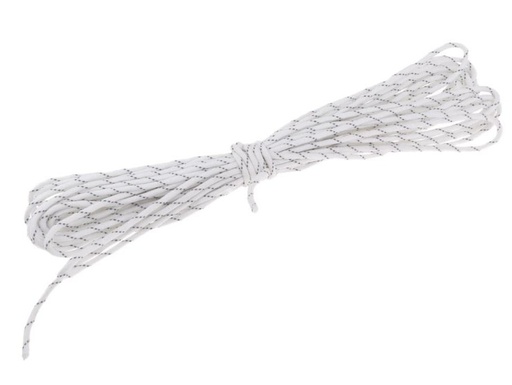 [51250] Ropenet - PP Multi 16-strand Braided Rope 3MM X 30M, White/Reflective Line 