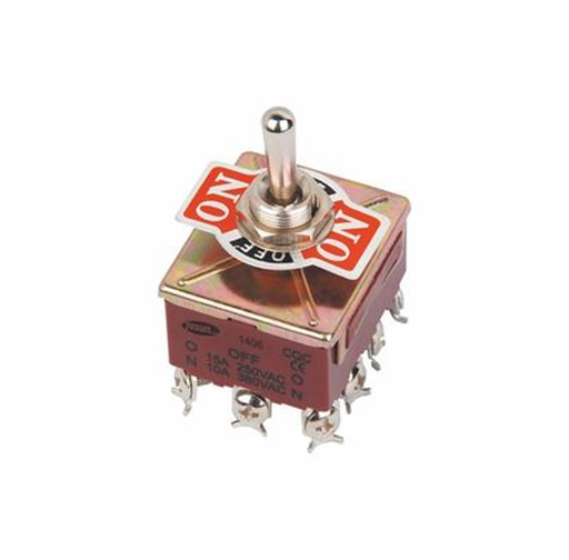 [51387] Tosun Toggle Switch 1406, 15A/250VAC & 10A/380VAC (ON-OFF-ON)