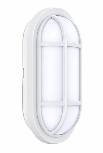 [51937] Gaorui Oval LED Bulkhead Light, Black Protective Frame GR-SZ-1115A, 10W/6400K - White