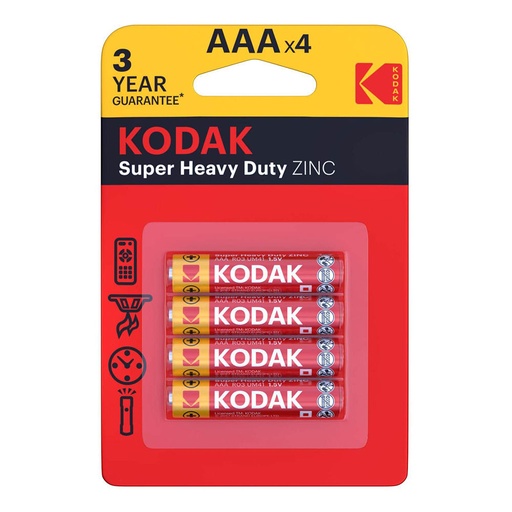[52304] KODAK Battery AAA 1.5V (4Pcs/Pack) Super Heavy Duty Zinc