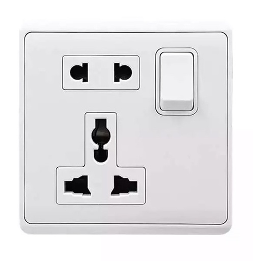 [11579] 13A 2+3Pin Universal Single Socket Maat Brand