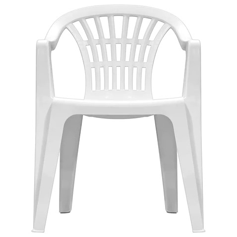[10871] Plastic Chair With Arm White
