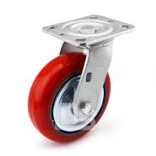 [5889] Cw89A Caster Wheel Red Color Twin 6"