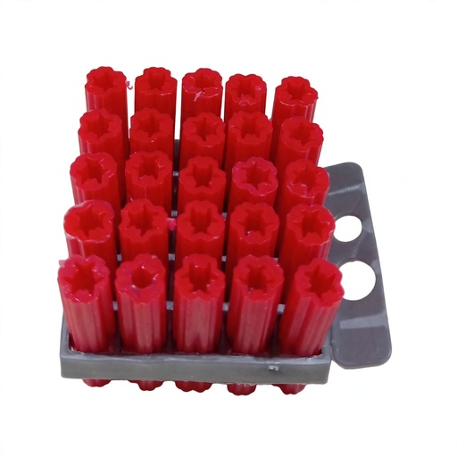 [9380] Wall Plug Red 6MM X 1" (25Pcs/Pkt) FP40B
