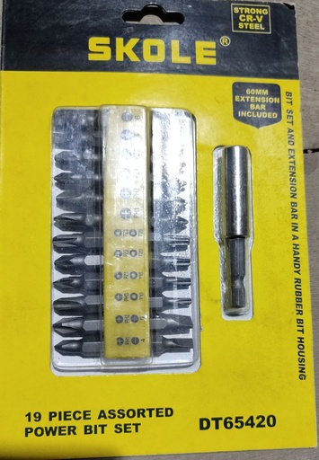 [10596] Screwdriver Bit Set/19Pcs Brand: Skole DT65420