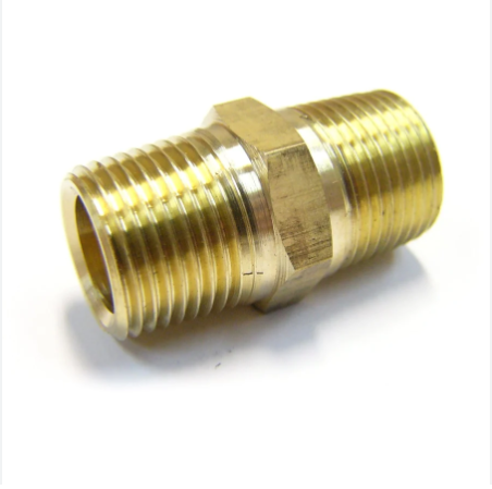 [12742] Brass Hex Nipple Size 1/4" X 1/4" Brand: Eurox