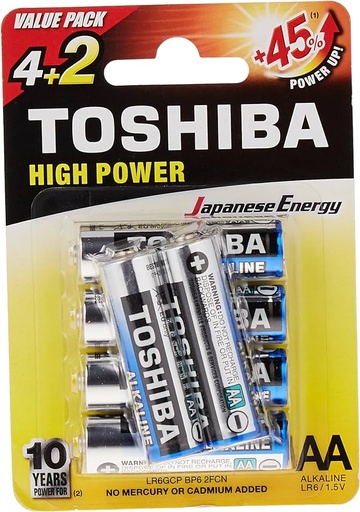 [5820] Battery AA Size 1.5V (Set Of 6Pcs) Toshiba