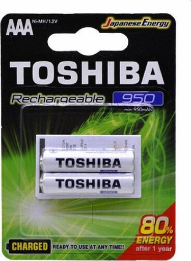 [5821] Toshiba 950Mah Battery AAA Size 1.2V Rechargable