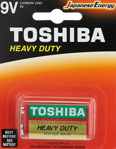 [5823] Toshiba Battery 9V, 6F22 Heavy Duty