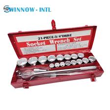[7295] Socket Set 21Pcs 3/4" Dr. 19-50MM 6T Black Kingtech