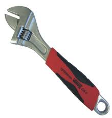 [7393] Adjustable Wrench 12" Satin DBL HDL K/Force Germany