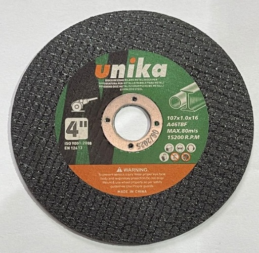 [10608] SS Cutting Wheel 4" (107*1.0*16MM) Unika