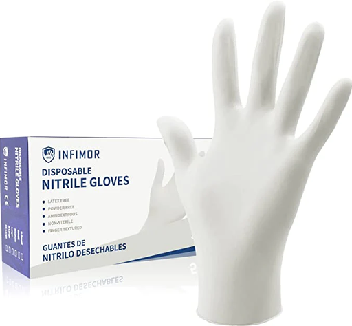 [12828] Disposable Rubber Gloves (M) White (100P/Box) Brand: Paragon