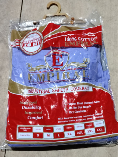 [13795] Coverall 100% Cotton, P.Blue Color (M) Brand: Empiral