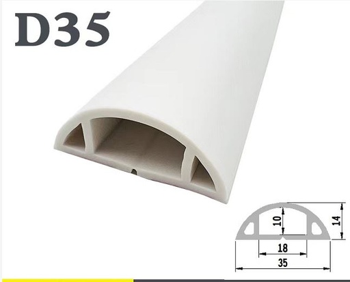 [13925] PVC Cable Trunking D35 White 3M