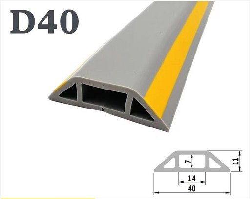 [13926] PVC Cable Trunking D40 Grey/Yellow 3M