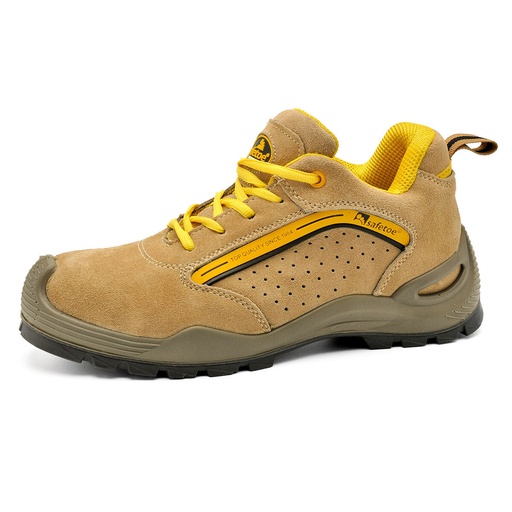 [14205] Safetoe - Safety Shoes, L-7296, Size 44, Low Ankle Steel Toe Plate S1P SRC- Fashionable Yellow