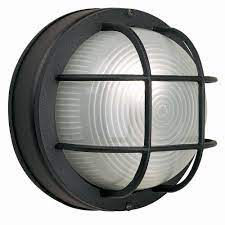 [14407] Bulk Head Lamp Fitting Round E27 (18.5*18.5*10cm) Black (BEC No.1921C/BK)