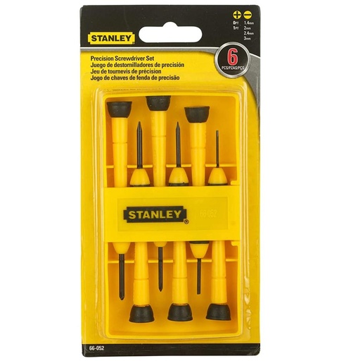 [14419] Bi - Material Handle Precision Screwdriver Set No.66-052 (6 Pcs.) Black - Yellow