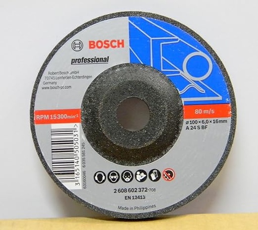 [114-B] Grinding Wheel 4" (100x6x16MM), 2608601317, BOSCH