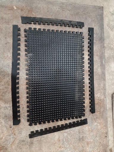 [15195] Rubber Multi Mat Interlocking Drainage Mat 914*914*9.6mm