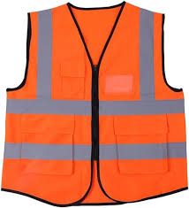 [8854-O] Safety Jacket - 120G Knitted Fabric (One Size) - Orange