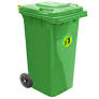 [15724G] Dust Bin with Wheels, Green, 240L, (730*580*1080MM)