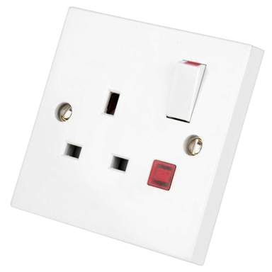 [13378] 13Amp Single Socket With Neon Maat Brand