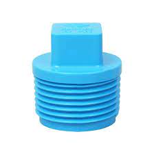 [15852] PVC Threaded End Plug Blue, 1", SCG