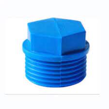 [15856] PVC Threaded End Plug Blue,  3"