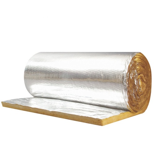 [16645] Glass Wool Blanket With Double Sided Aluminium Foil 16Kg/CBM Density, 25MM*1.2Mtr*30Mtr