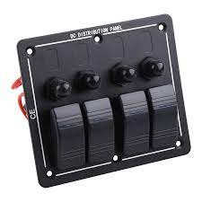 [18756] Fuse Rocker Switch Panel, Black Color, 4 Gang
